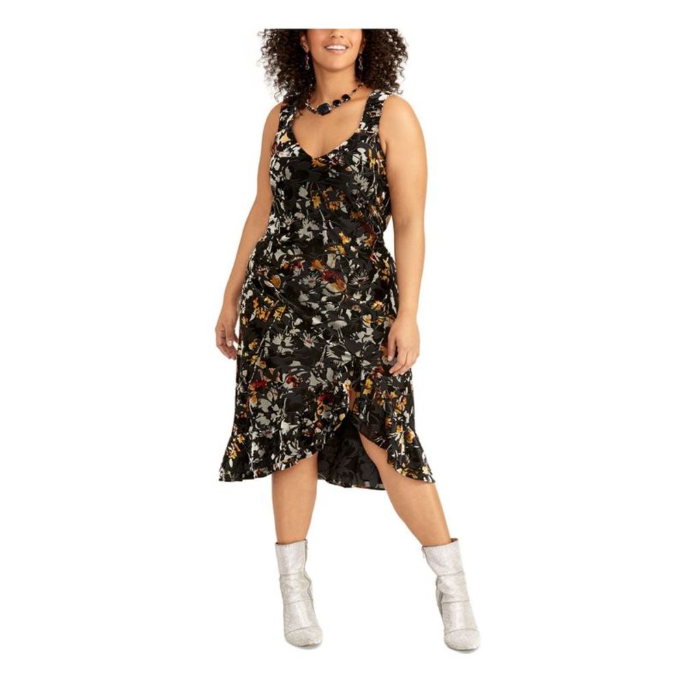 RACHEL RACHEL ROY Womens Black Sleeveless Knee Length Party Tulip Dress Plus 3X